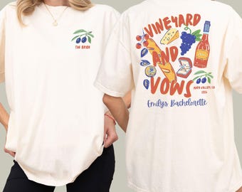 Custom Wine Bachelorette Shirts, Winery Bachelorette Comfort Colors, Napa Bachelorette Tees, Wine Tasting Bach Merch, Vino Bach Party Tshirt