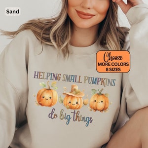 Kindergarten Teacher Sweatshirt Thanksgiving, Cute Kindergarten Teacher Halloween, Elementary Teacher Crewneck, Gift for Teacher Sweater
