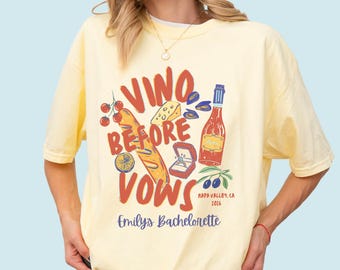 Custom Wine Bachelorette Shirts, Winery Bachelorette Comfort Colors, Napa Bachelorette Tees, Wine Tasting Bach Merch, Vino Bach Party Tshirt