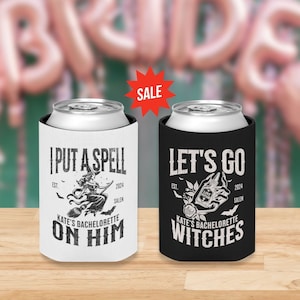 Halloween Bachelorette Can Cooler, Witch Bach Beer Cooler, Halloween Bridal Party Slim Can Holder, Salem Bach Beer Sleeve, Goth Bachelorette