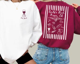 Custom Wine Bachelorette Sweatshirts, Winery Bachelorette Crewneck, Napa Bachelorette Shirts, Wine Tasting Bach Sweater, Vino Bach Party Top