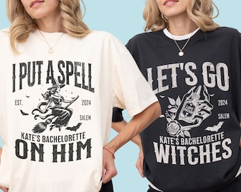 Witch Bachelorette Shirts, Halloween Bachelorette T Shirts, Matching Goth Bach Tshirt, Gothic Comfort Colors Bridal Party Tees, Spooky Bride