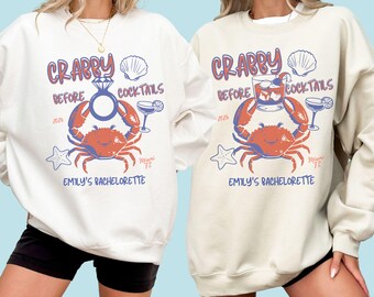 Last Splash Bachelorette Sweathirts, Beach Bachelorette Crewnecks, Crabby Bach Shirts, Coastal Bachelorette Sweaters, Tropical Bach Tops