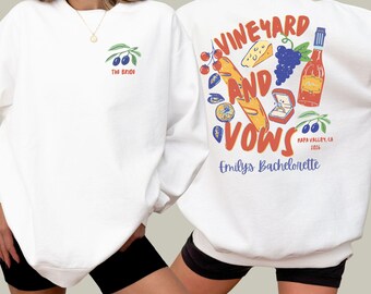 Custom Wine Bachelorette Sweatshirts, Winery Bachelorette Crewneck, Napa Bachelorette Shirts, Wine Tasting Bach Sweater, Vino Bach Party Top