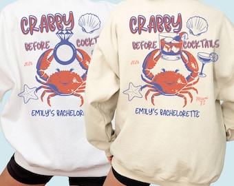Last Splash Bachelorette Sweathirts, Beach Bachelorette Crewnecks, Crabby Bach Shirts, Coastal Bachelorette Sweaters, Tropical Bach Tops