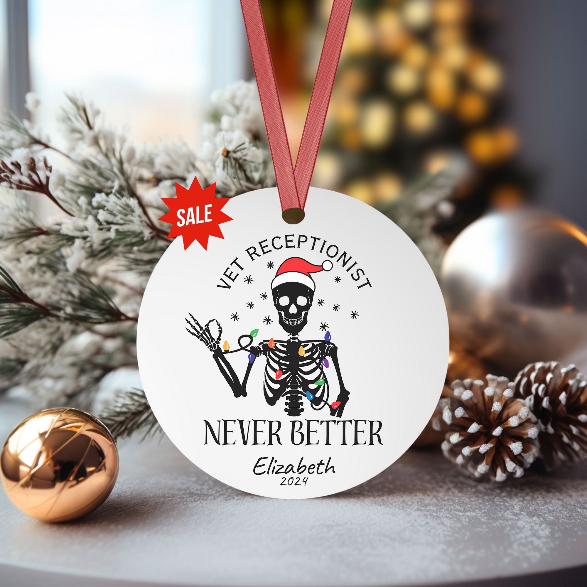 Receptionist Christmas Ornament