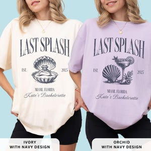 Last Splash Bachelorette Shirts, Beach Bach Tshirt, Custom Coastal Bachelorette Shirt, Fisherman Aesthetic Bridal Party Comfort Colors Tees image 10