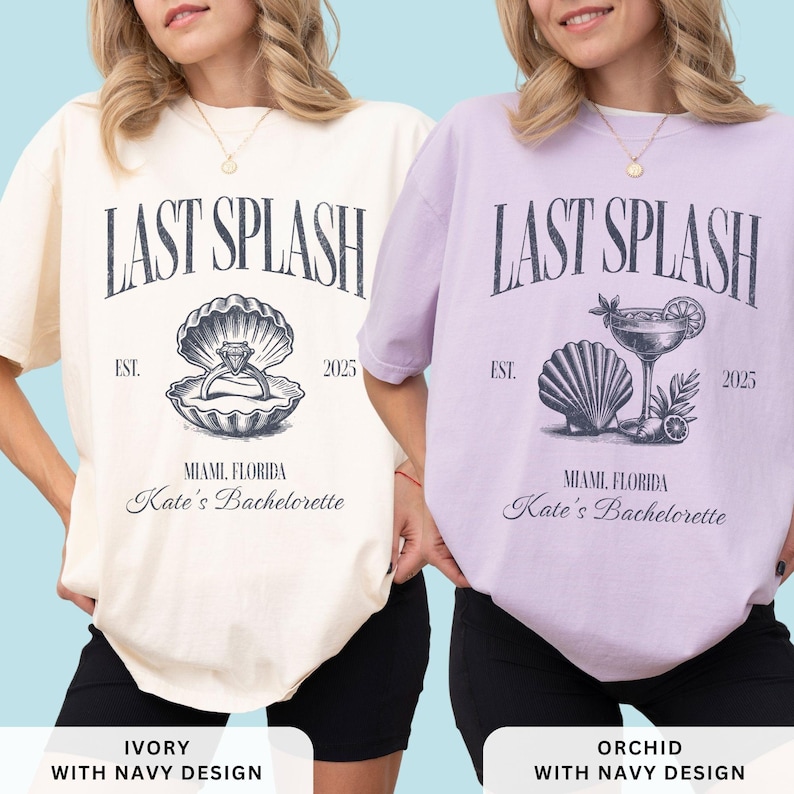 Last Splash Bachelorette Shirts, Beach Bach Tshirt, Custom Coastal Bachelorette Shirt, Fisherman Aesthetic Bridal Party Comfort Colors Tees image 10