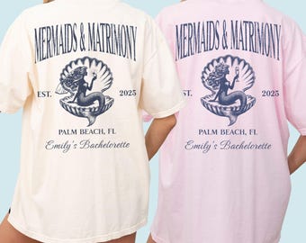 Camisetas de despedida de soltera de sirena, playeras de despedida de soltera playeras, playeras de despedida de soltera de sirena, playeras de despedida de soltera costeras, colores cómodos para sirenas y matrimonio