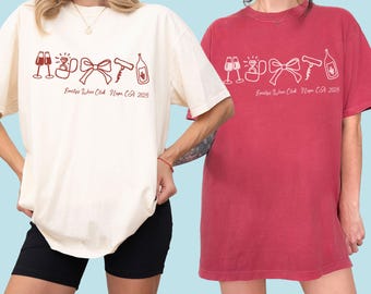 Aangepaste wijn vrijgezellenshirts, Winery Bachelorette Comfort kleuren, Napa Bachelorette Tees, wijnproeverij Bach Merch, Vino Bach Party-T-shirt