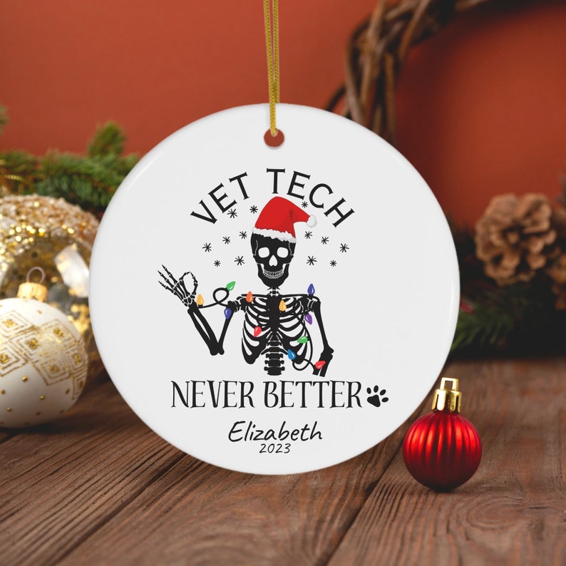 Vet Tech Christmas Ornament Personalized Vet Tech Xmas Gift Etsy
