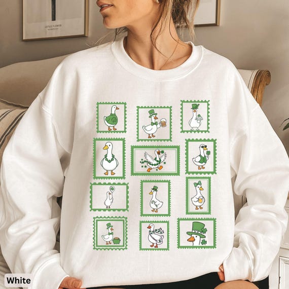 St Patricks Goose Sweatshirt, Funny Drinking Crewneck, Lucky Irish Pub Pullover, Silly St Paddys Pullover, St Patricks Gift, Parade Sweater