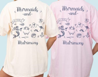 Camisetas de despedida de soltera de sirena, playeras de despedida de soltera playeras, playeras de despedida de soltera de sirena, playeras de despedida de soltera costeras, colores cómodos para sirenas y matrimonio