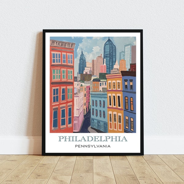 Printable Philadelphia Artwork - Urban Chic Digital Print, Home Office Wall Decor, Unique Moving Gift