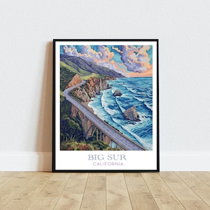 Big Sur Kalifornien Kunstdruck - Malerischer digitaler Download, Küsten druckbare Wanddekoration, einzigartiges Housewarming Geschenk