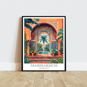 Impression d'art Marrakech Maroc - téléchargement numérique exquis pour le mur de la galerie, cadeau de pendaison de crémaillère parfait