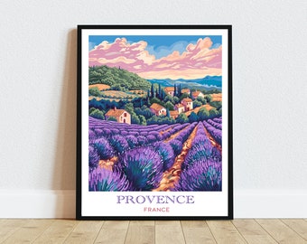 Provence Lavender Fields Art Print: Serene French Landscape (Digital Download)
