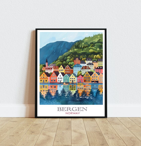 Bergen Norwegen Poster: Malerische Deko fürs Zuhause (Digital Download)
