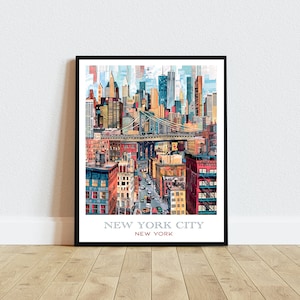 New York City Skyline Art Print: Urban Cityscape Decor (Digital Download)