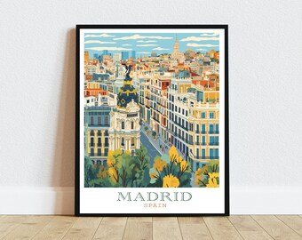 Madrid Spain Cityscape Art Print: Mediterranean Home Decor (Digital Download)