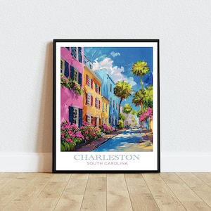 Charleston South Carolina Printable Art, Digital Download Cityscape, Gallery Wall Decor, Housewarming Gift Idea