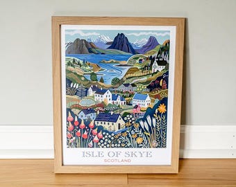 Isle of Skye Print - Schottische Highlands Landschaftskunst, 11x14 Karton