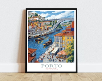 Porto Portugal Art Print: European Travel Poster (Digital Download)