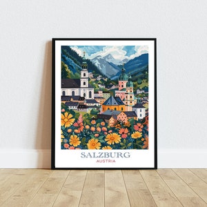 Salzburg Digital Print, Austria Printable Art, Travel Lovers Gift, Home Decor, Gallery Wall Art