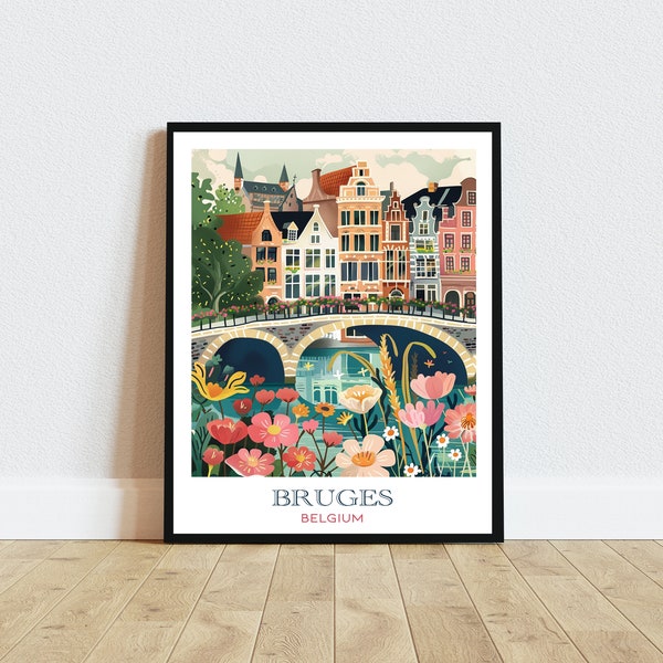 Bruges Belgium Printable Art, Instant Digital Download, Chic Cityscape Decor, Unique Housewarming Gift, Gallery Wall Art, Travel lovers gift