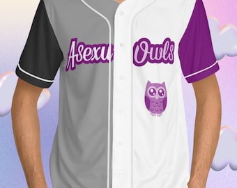 Koszulka baseballowa Asexual Pride Team AsexuOwls Creative Pride Tshirt Koszulka Ace Pride