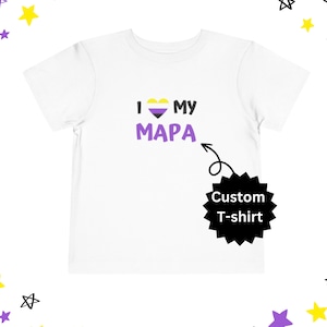 T-shirt för småbarn med icke-binär stolthet, jag älskar min icke-binära förälder, personlig t-shirt