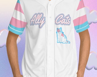 Koszulka baseballowa Trans Ally Pride Koszulka z flagą i paskami na rękawach