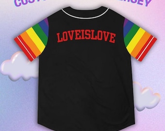 Koszulka baseballowa z nadrukiem tęczowym Pride, Bi Pride, Trans Pride, NB Pride, LGBTQ Pride