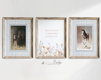 Horse Nursery Decor: Watercolor Foal Prints, Farm Theme (Digital Download)