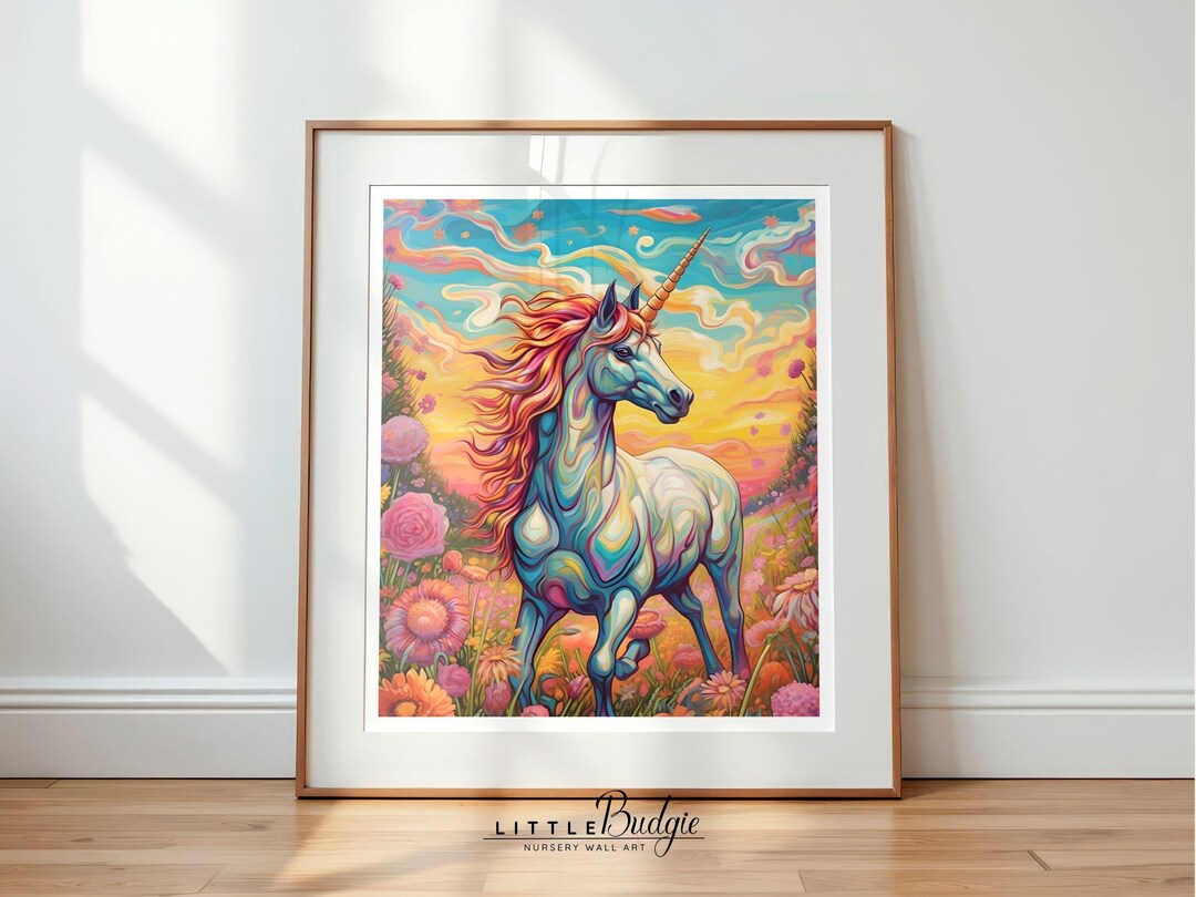 Fantasy Unicorn Print – Colorful Nursery Wall Art (digital Download) - Etsy