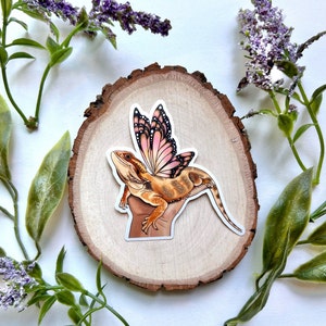 Bearded Dragon Sticker,  Cute Animal Stickers, Bearded Dragon, Cute Stickers, Fairy Sticker, Fairy Art, Reptile Art, Gifts for animal lovers