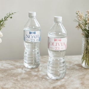 Etiquetas impermeables personalizadas para botellas de agua: decoración personalizada para fiestas