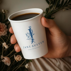 Vasos de café de papel con logotipo personalizado / Decoración personalizada para fiestas imagen 2