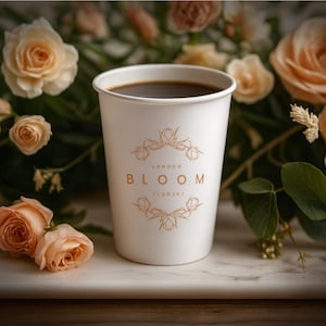 Custom Logo Printed Paper Coffee Cups | Personalized Party Decor