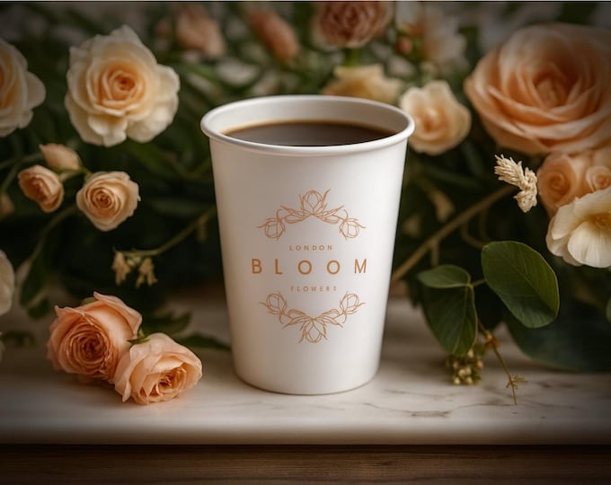 Custom Logo Printed Paper Coffee Cups | Personalized Party Decor