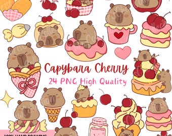 Cute Capybara 24 PNG\ Capybara Clipart Bundle \ Anime Cartoon Digital Sticker\ Trendy Sublimation Image