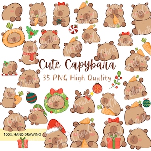 Cute Capybara 35 PNG\ Capybara Clipart Bundle \ Anime Cartoon Digital Sticker\ Trendy Sublimation Image