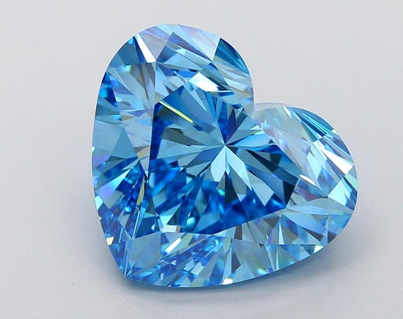 Heart Fancy Vivid Blue VS1 Loose Lab Grown Diamond