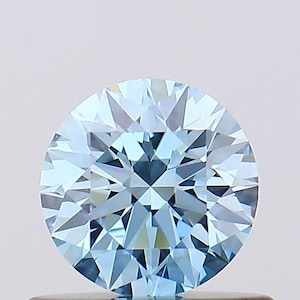 Round 0.53ct Fancy Vivid Blue VS2, Lab Grown Diamond / IGI Certified Loose Diamond / Diamond for Engagement Ring