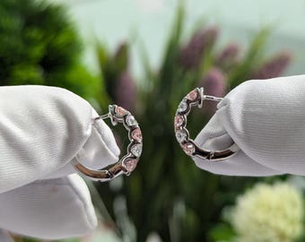 1ct Diamant -CVD Diamant - Creolen, blau-weiße Diamanten - Creolen, 1 Karat