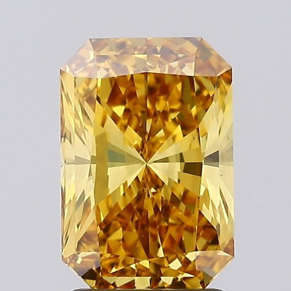 Radiant 2.03ct Fancy Intense Brownish Yellow VS2, Cleared Diamond 