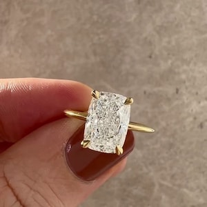 2.50ct Cushion Lab-Grown Diamond Engagement Ring | Hidden Halo | Rose Gold Setting