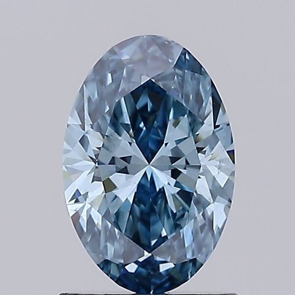 Oval 1.02ct Fancy Vivid Blue VS2, Diamante de color elegante, Diamante suelto de laboratorio con diamante certificado IGI.