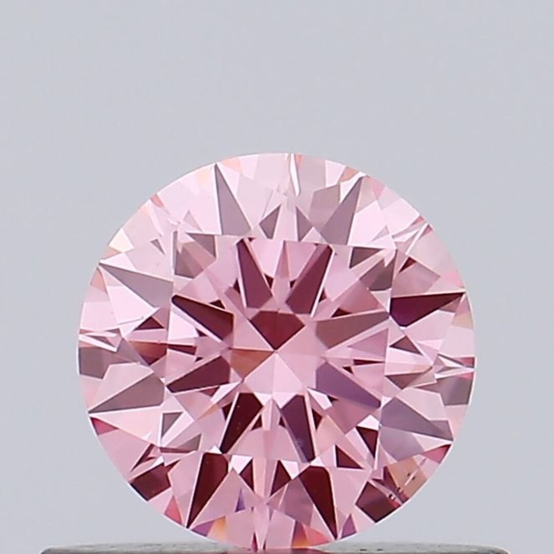 アクセサリー FANCY INTENSE PINK 0.138ct/0.128ct SQ Round 0.44ct Fancy Vivid Pink VS2 / Lab Grown Diamond With