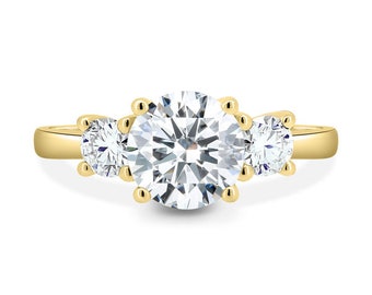 2 Carat Round diamond Three Stone Solitaire Engagement diamond ring